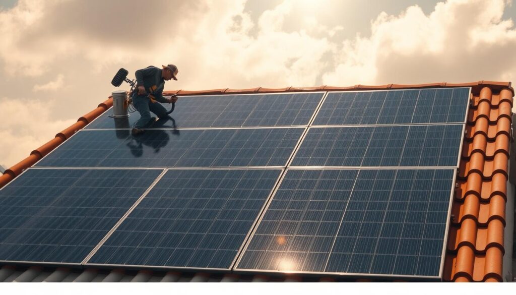 การติดตั้งแผงโซล่าเซลล์บนหลังคา